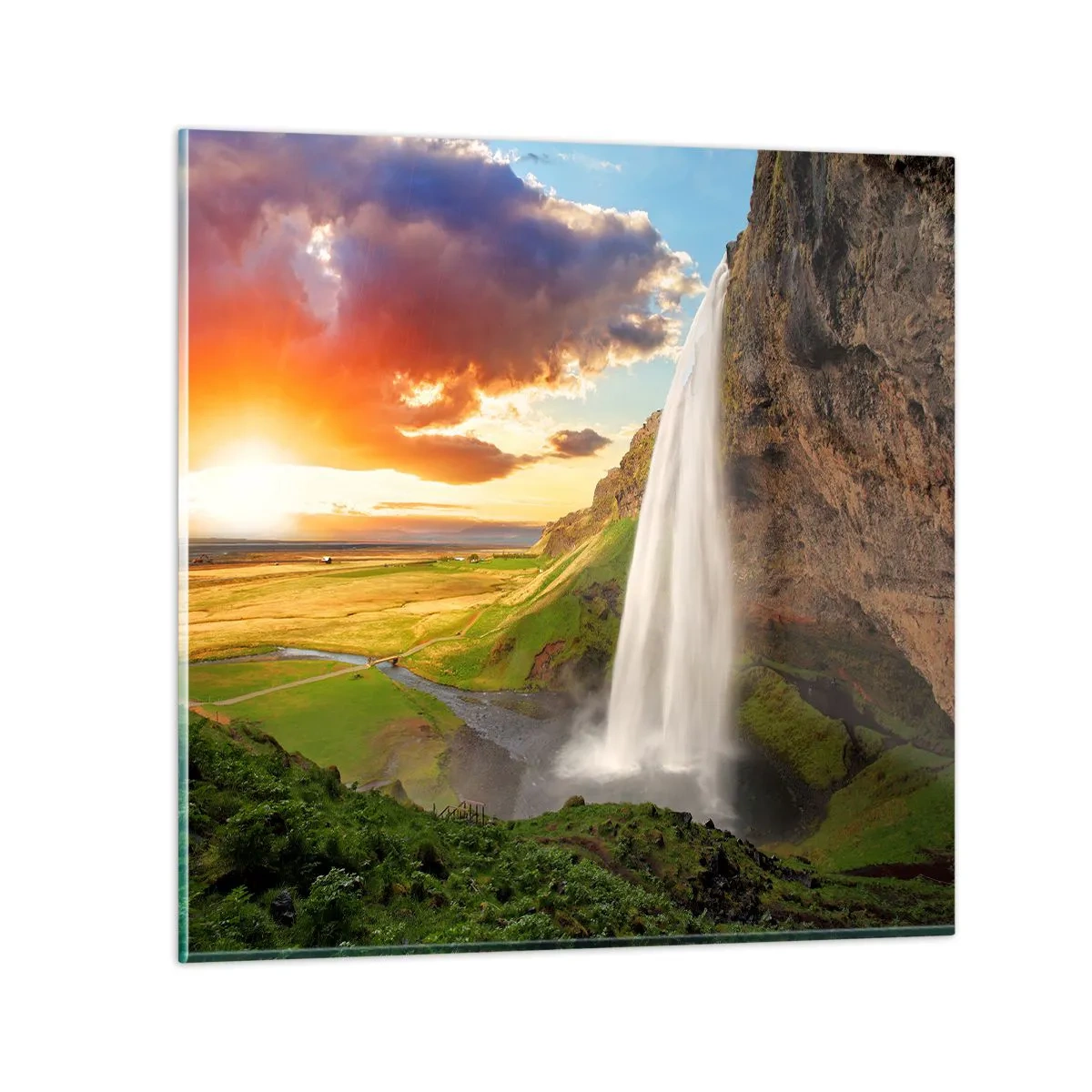 Quadro su vetro - Nel mezzo dell'estate islandese - 60x60 cm