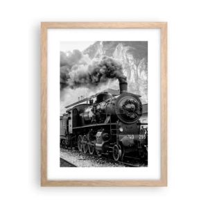 Poster in cornice rovere chiaro - Ferma alla stazione... - 30x40 cm