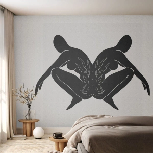 Fotomurali Premium Sand - Silhouette nere che creano un riflesso simmetrico - 100x70cm - Anima comune - Decorazione murale moderna per soggiorno e camera da letto ARTTOR