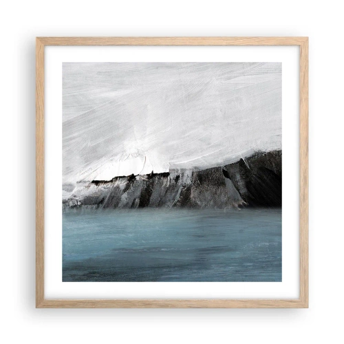 Poster in cornice rovere chiaro - Acqua-terra: lo scontro degli elementi - 50x50 cm