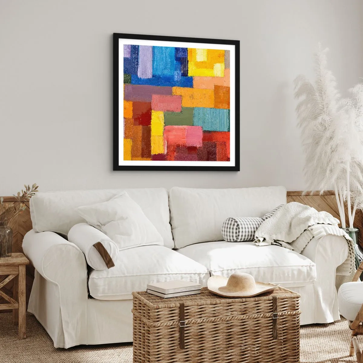 Poster in cornice nera - Ognuno diverso, tutti colorati - 40x40 cm