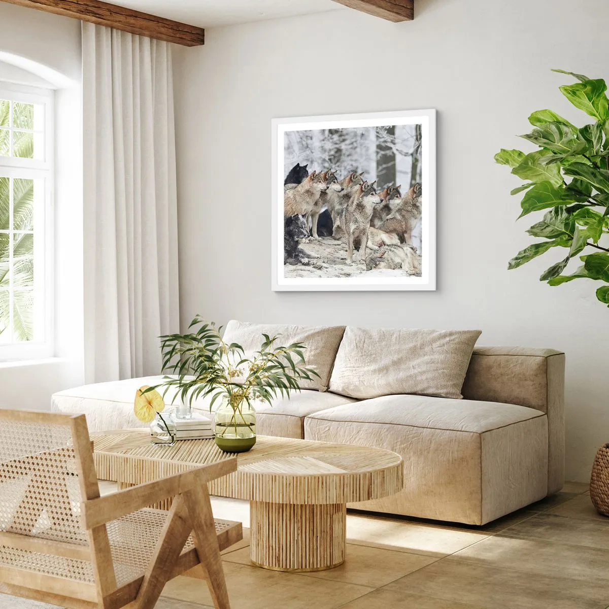 Poster in cornice bianca - Famiglia e amici - 60x60 cm