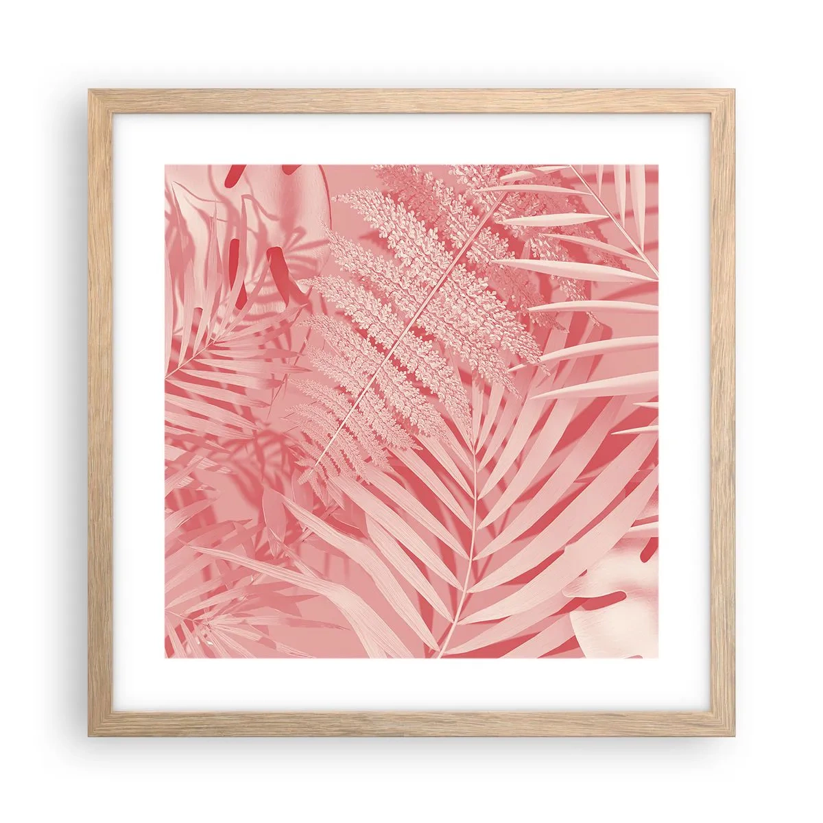 Poster in cornice rovere chiaro - Concetto rosa - 40x40 cm