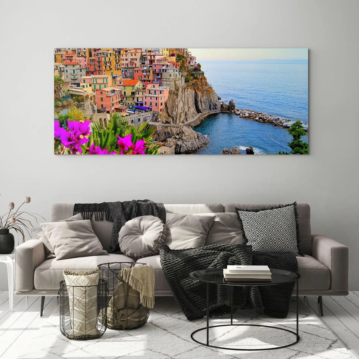 Quadro su vetro - La città che ride - 100x40 cm