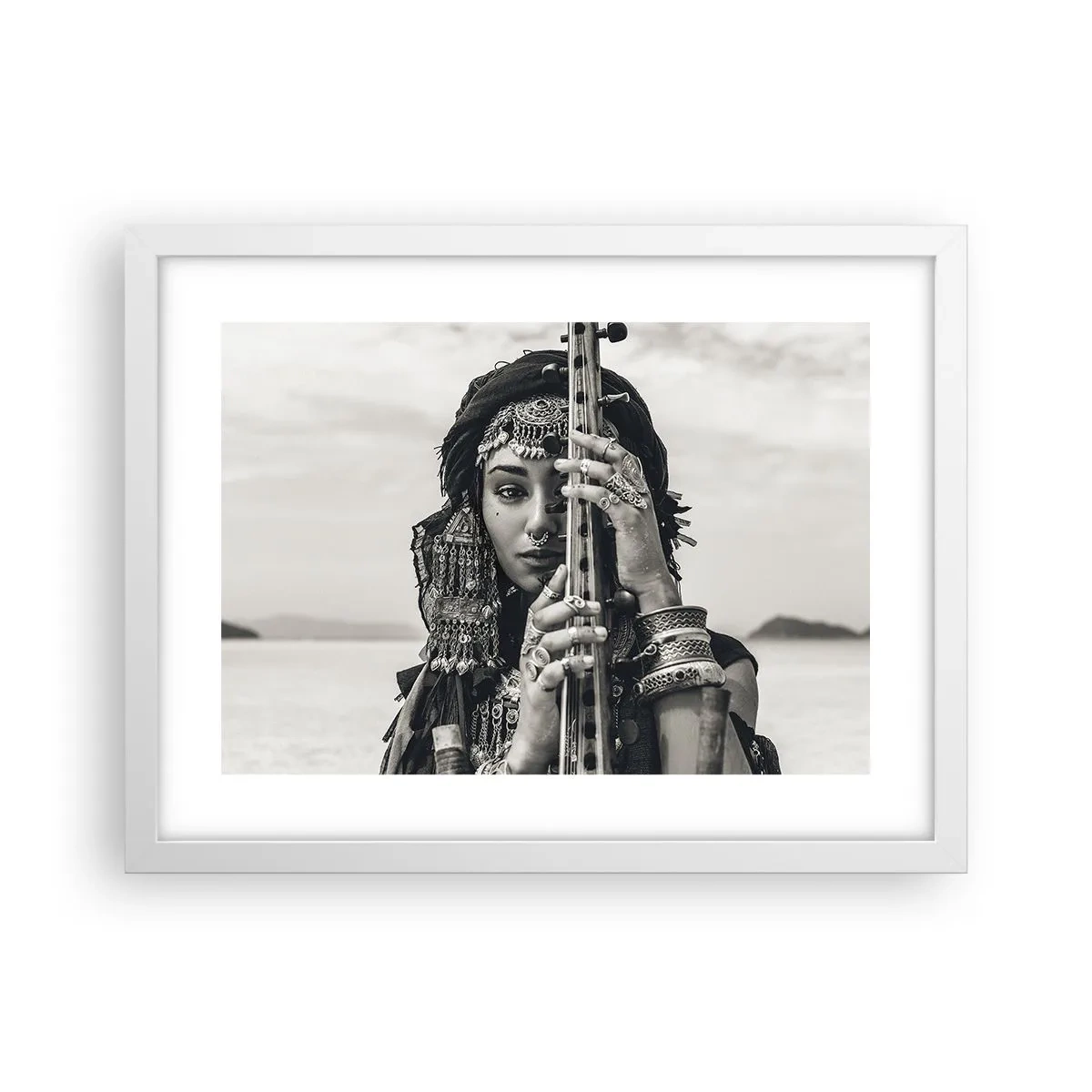 Poster in cornice bianca - La musica dell'oriente - 40x30 cm