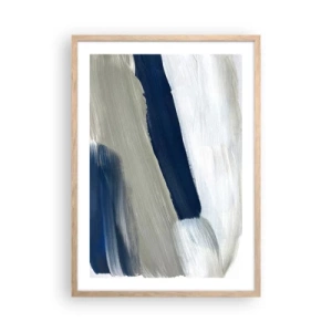 Poster in cornice rovere chiaro - Incontro con il bianco - 50x70 cm