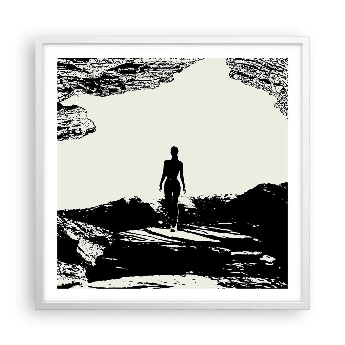 Poster in cornice bianca - Un nuovo sguardo - 60x60 cm