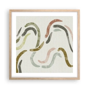 Poster in cornice rovere chiaro - La danza gioiosa dell'astrazione - 50x50 cm
