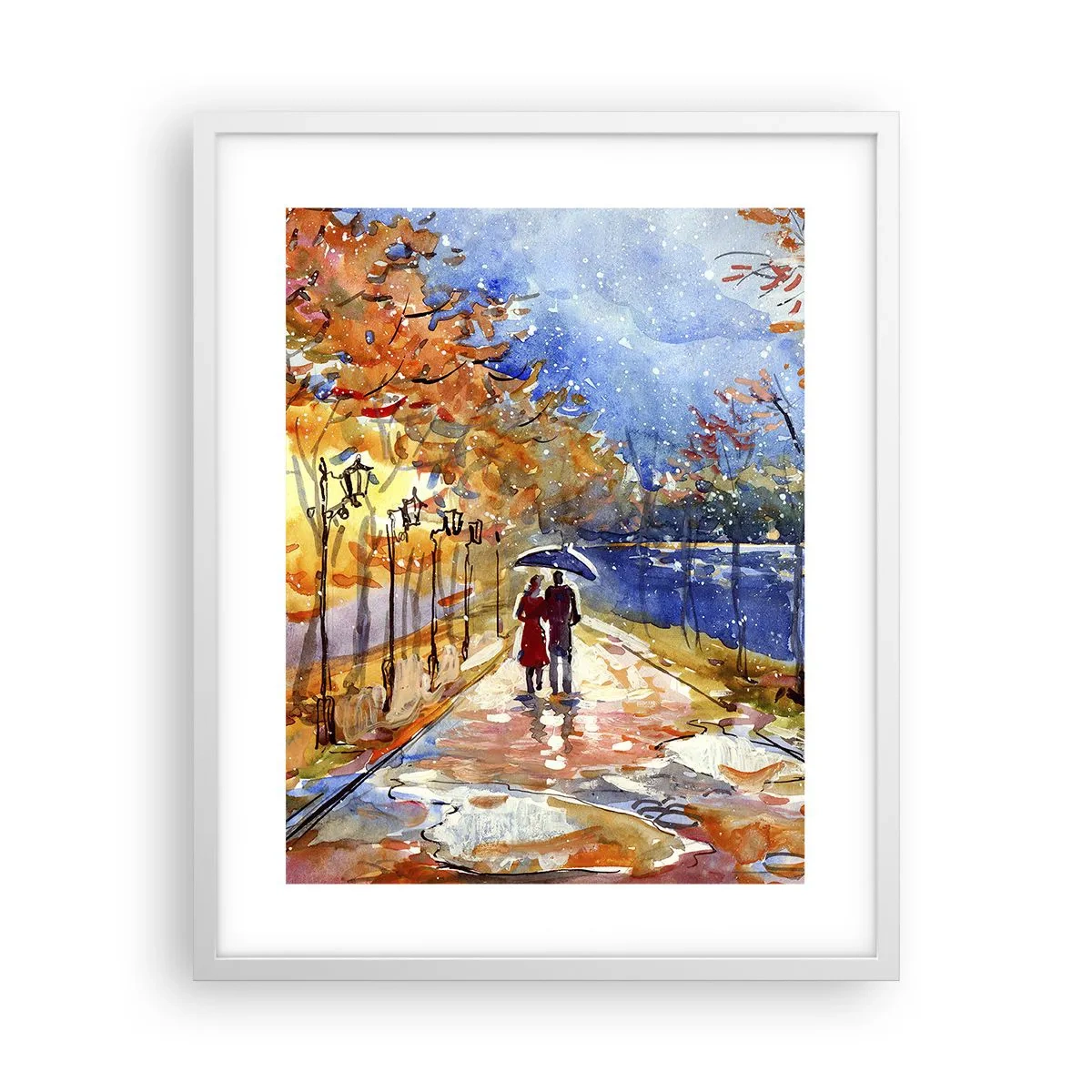 Poster in cornice bianca - Insieme fino ai confini del tempo - 40x50 cm