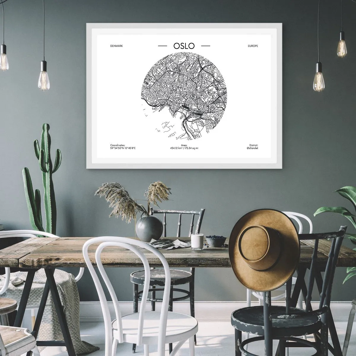 Poster in cornice bianca - Anatomia di Oslo - 40x30 cm