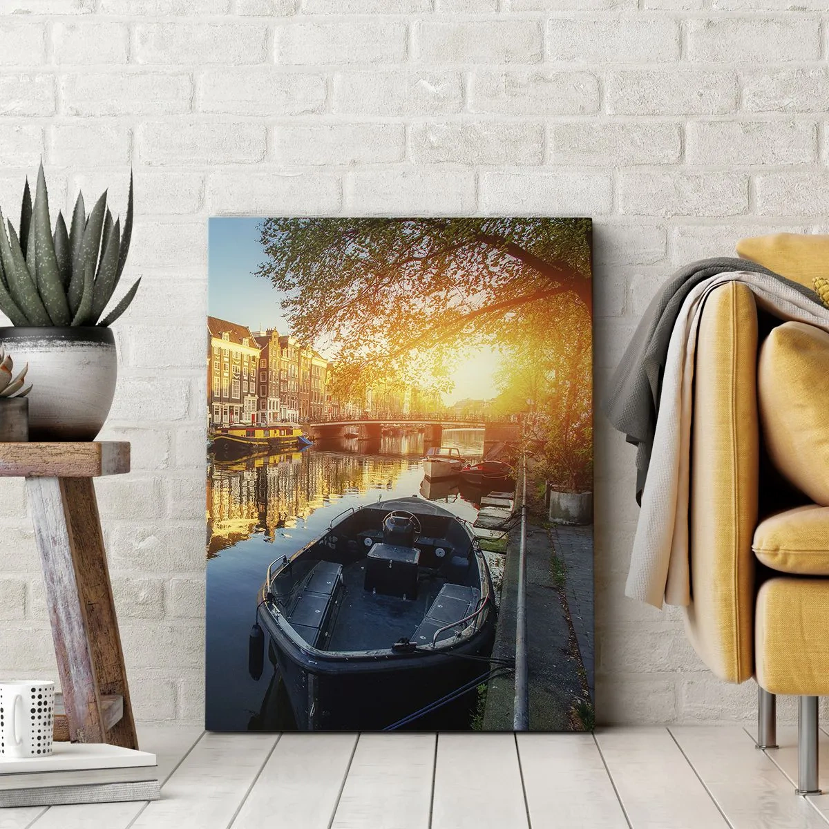 Quadro su tela - Stampe su Tela - L'alba ad Amsterdam - 45x80 cm