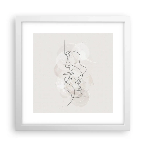 Poster in cornice bianca - Intrecciati in un abbraccio - 30x30 cm