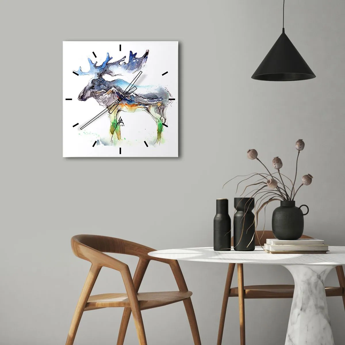 Orologio da parete - Orologio in Vetro - Il protagonista dei racconti invernali - 40x40 cm