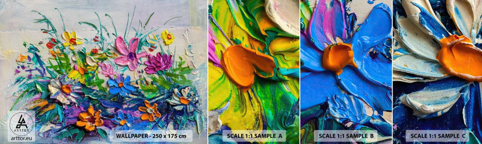 Campione di Fotomurale Adesivo Deluxe Sticker - Natura per niente morta - Fiori, Mazzo di fiori, Giardino - 100x30 cm