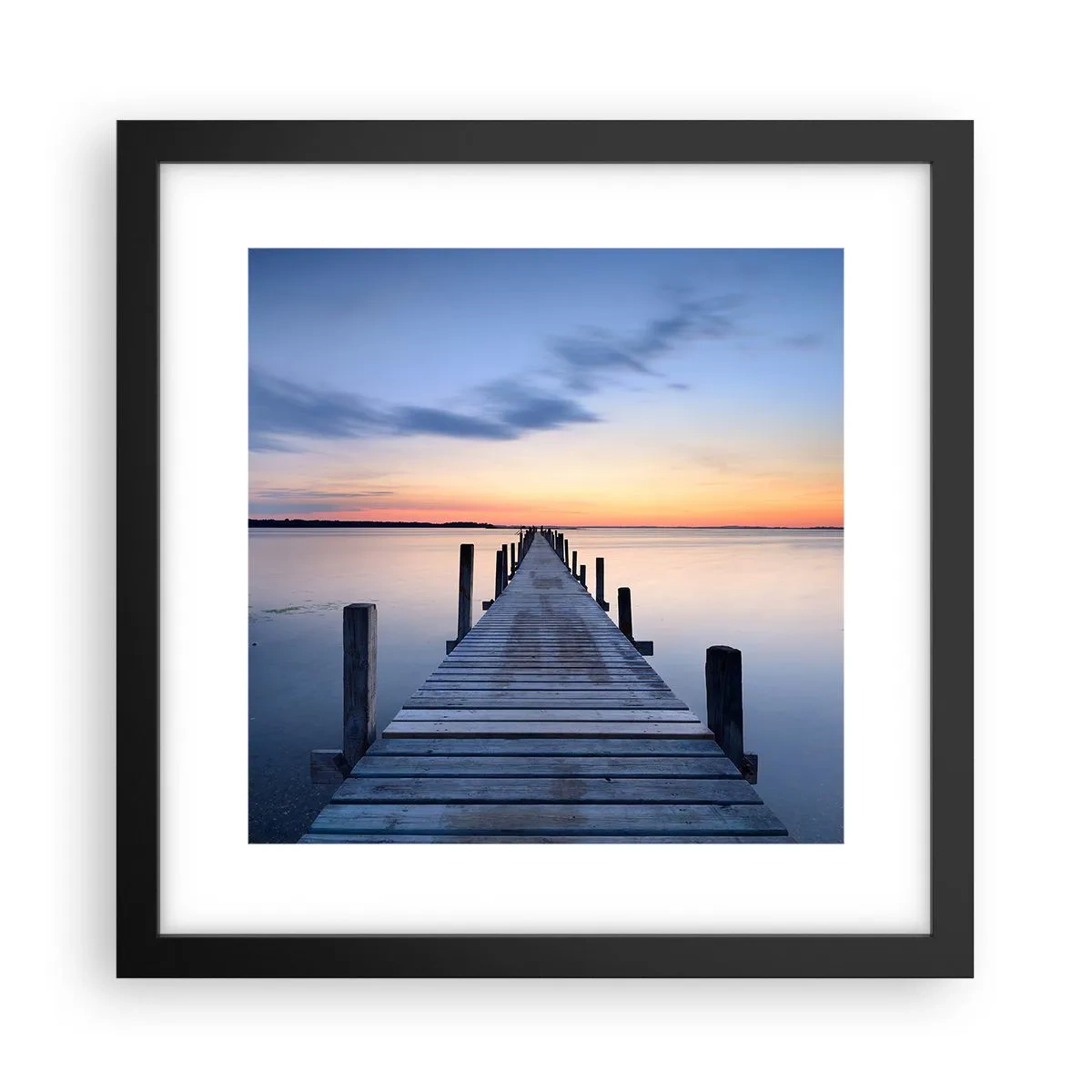 Poster in cornice nera - La calma di un dolce tramonto - 30x30 cm