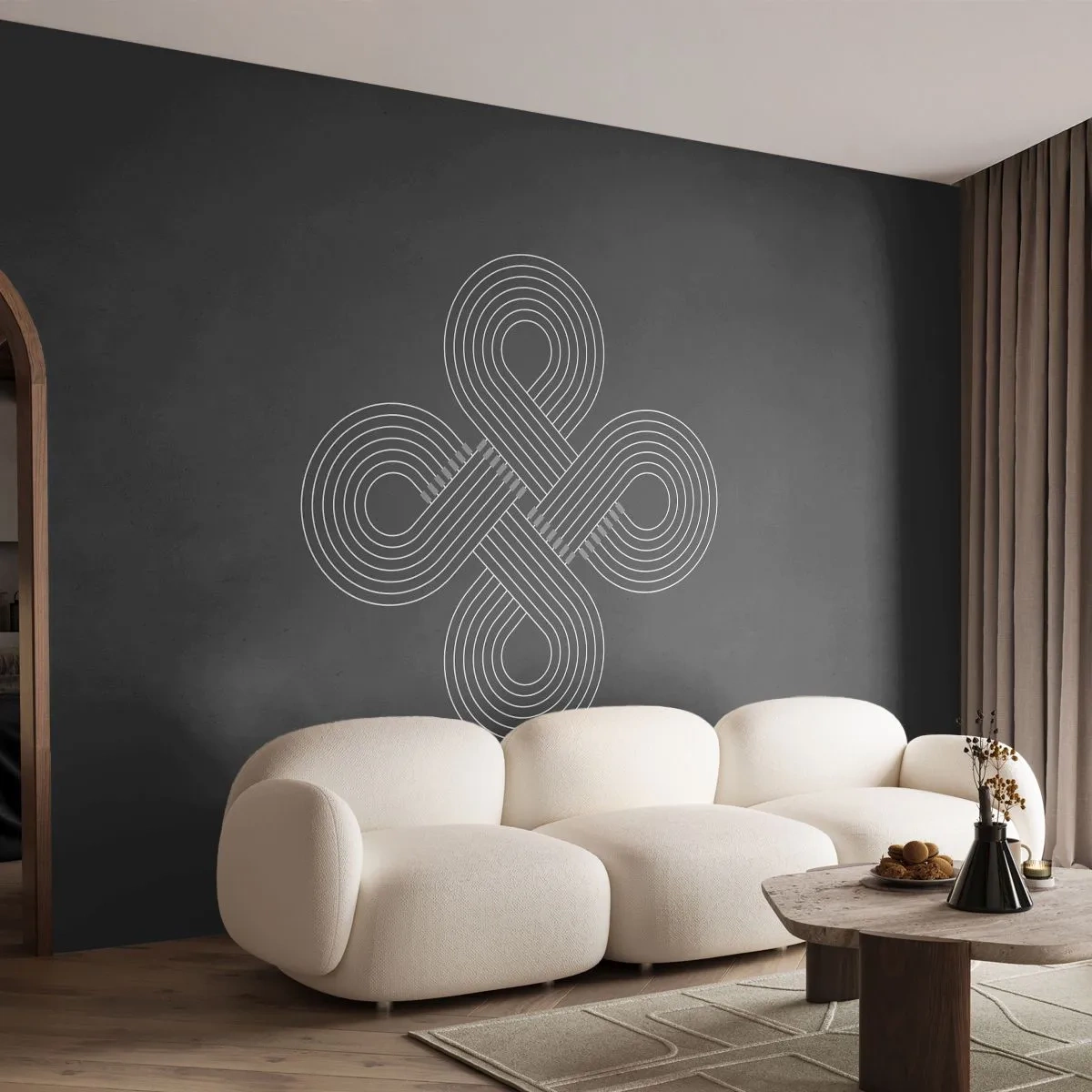 Fotomurali Premium Canvas - Nello spirito celtico - Astrazione, Pezzo, Minimalismo - 350x256 cm