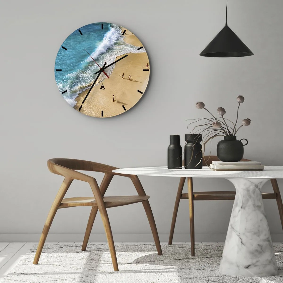 Orologio da parete - Orologio in Vetro - E poi il sole, la spiaggia... - 40x40 cm