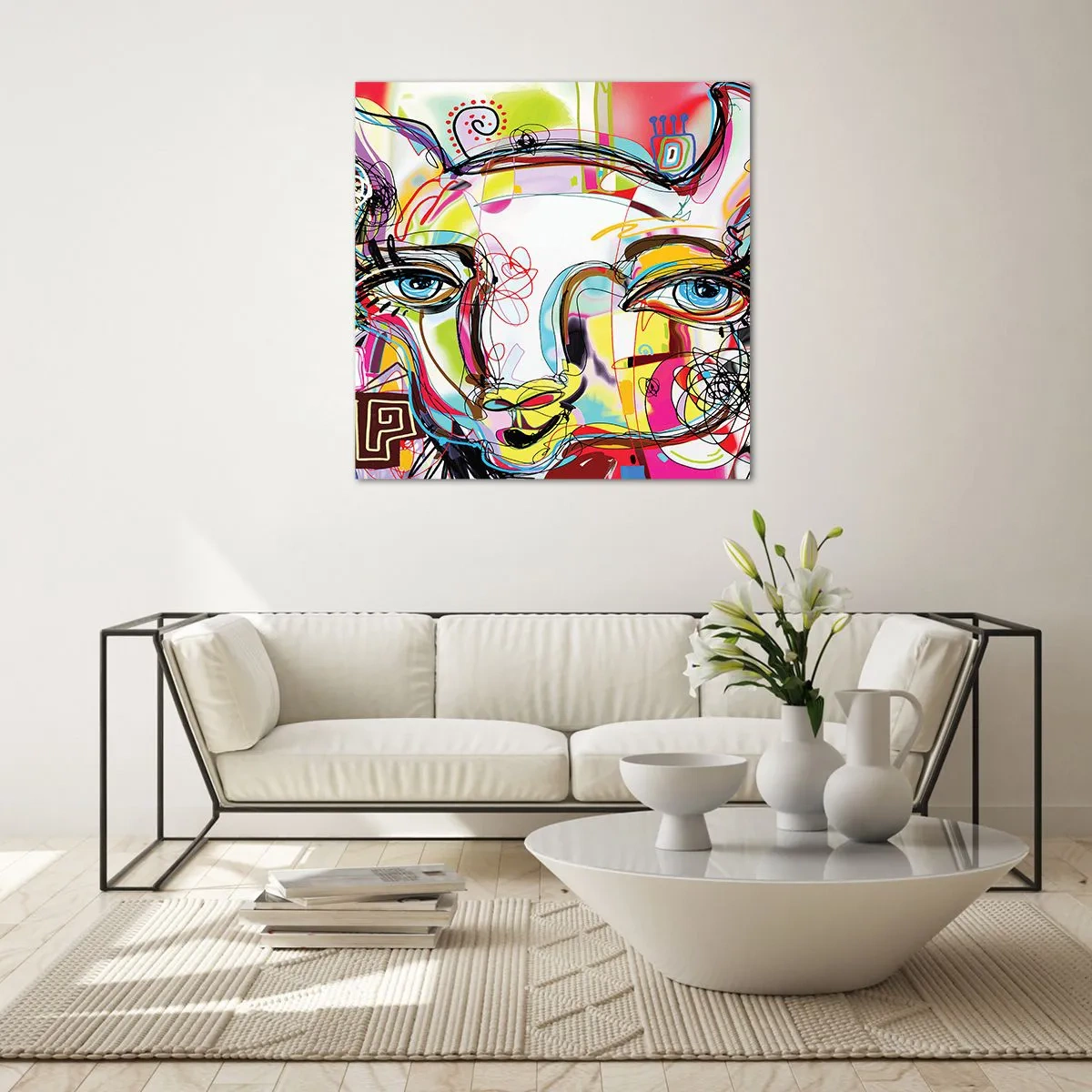 Quadro su vetro - La ricchezza della natura felina - 40x40 cm