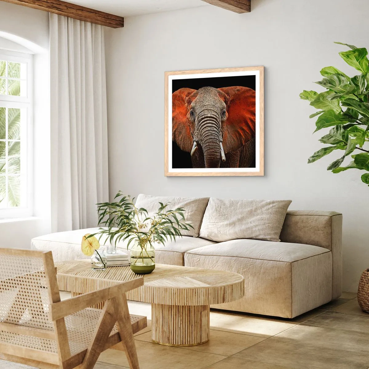 Poster in cornice rovere chiaro - Sono selvaggio e tu? - 60x60 cm