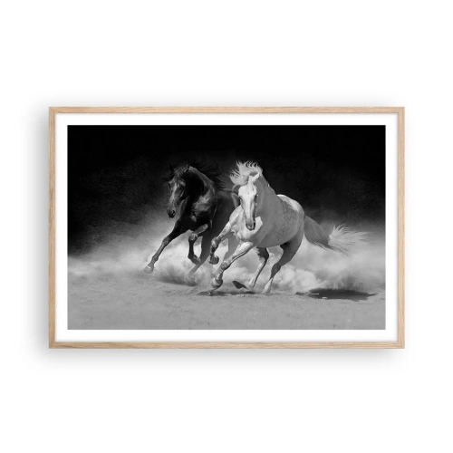 Poster in cornice rovere chiaro - Il galoppo della libertà - 91x61 cm