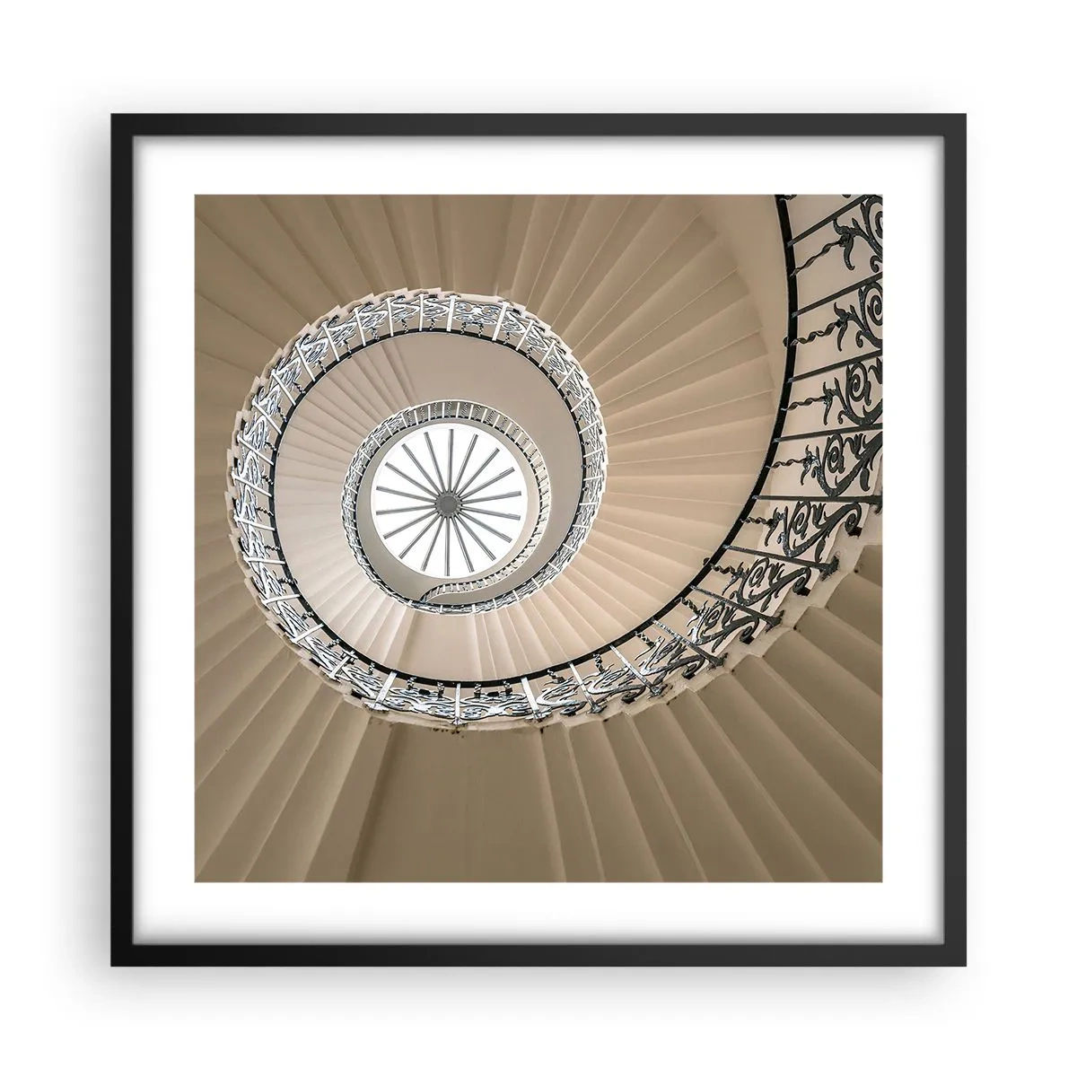 Poster in cornice nera - Al centro della chiocciola - 50x50 cm