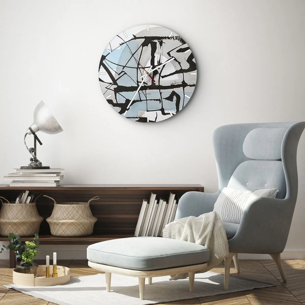 Orologio da parete - Orologio in Vetro - Blu nonostante tutto - 40x40 cm