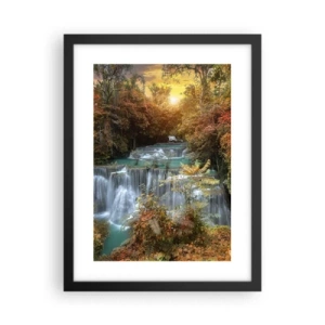 Poster in cornice nera - Il tesoro nascosto nel bosco - 30x40 cm