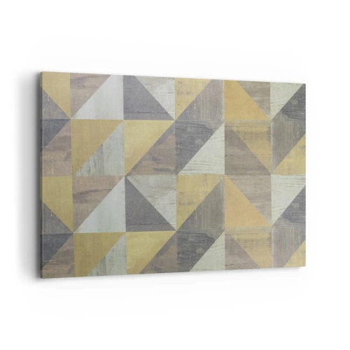 Quadro su tela - Stampe su Tela - Composizione geometrica di triangoli in tonalità terrose - 120x80cm - Secondo i triangoli - Decorazione murale moderna per soggiorno e camera da letto ARTTOR