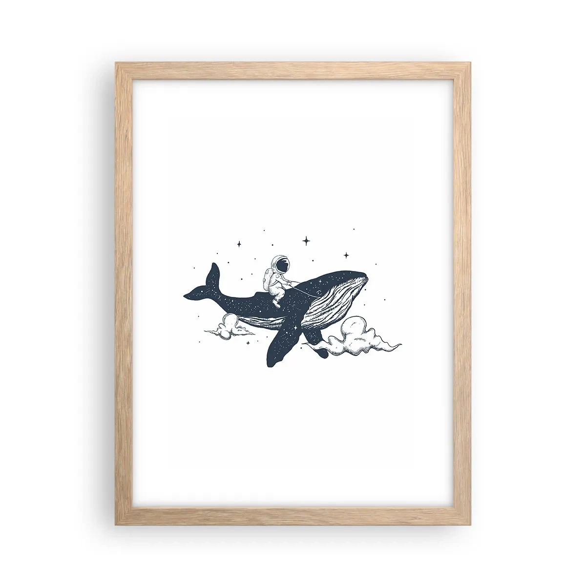 Poster in cornice rovere chiaro - Avventura nello spazio - 30x40 cm