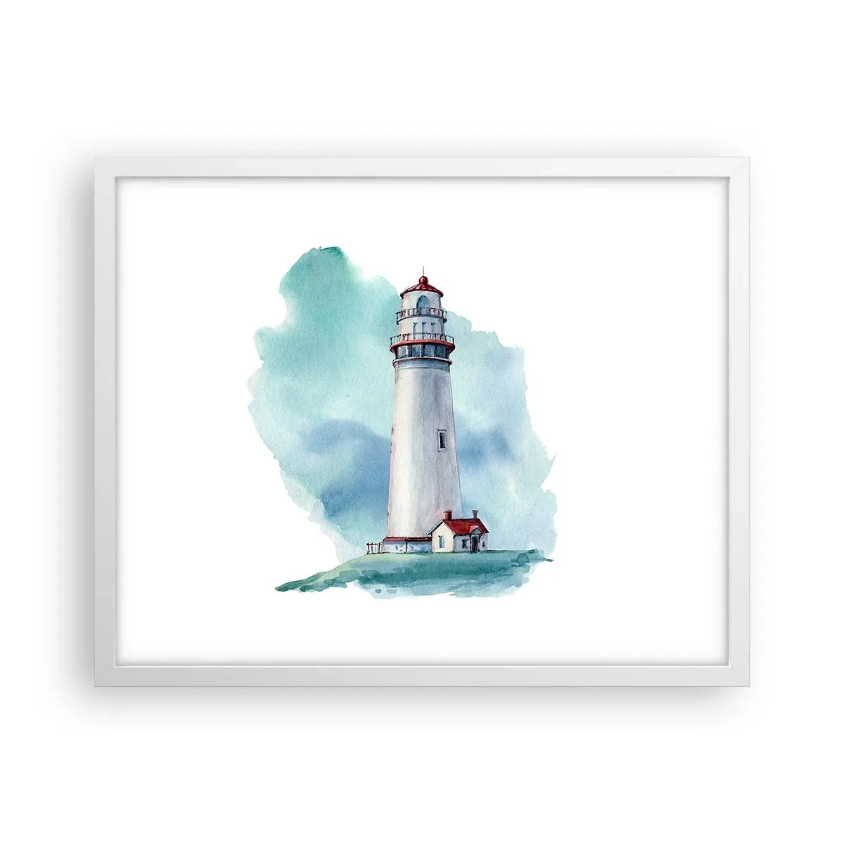 Poster in cornice bianca - Il mite amico del blu - 50x40 cm