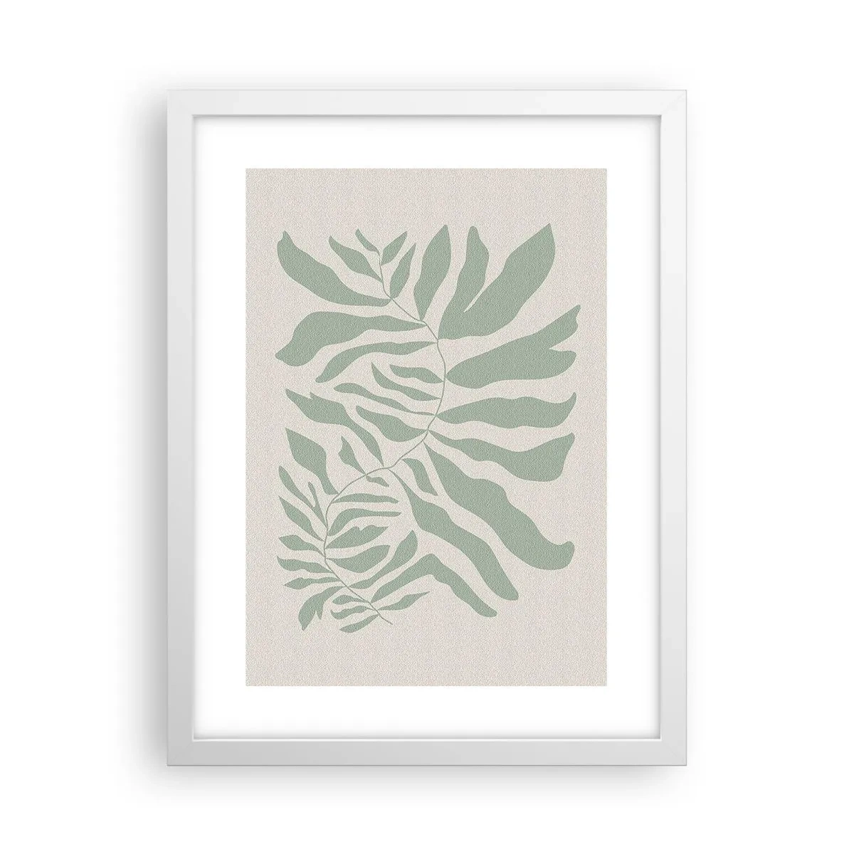 Poster in cornice bianca - Ramo smeraldo - 30x40 cm