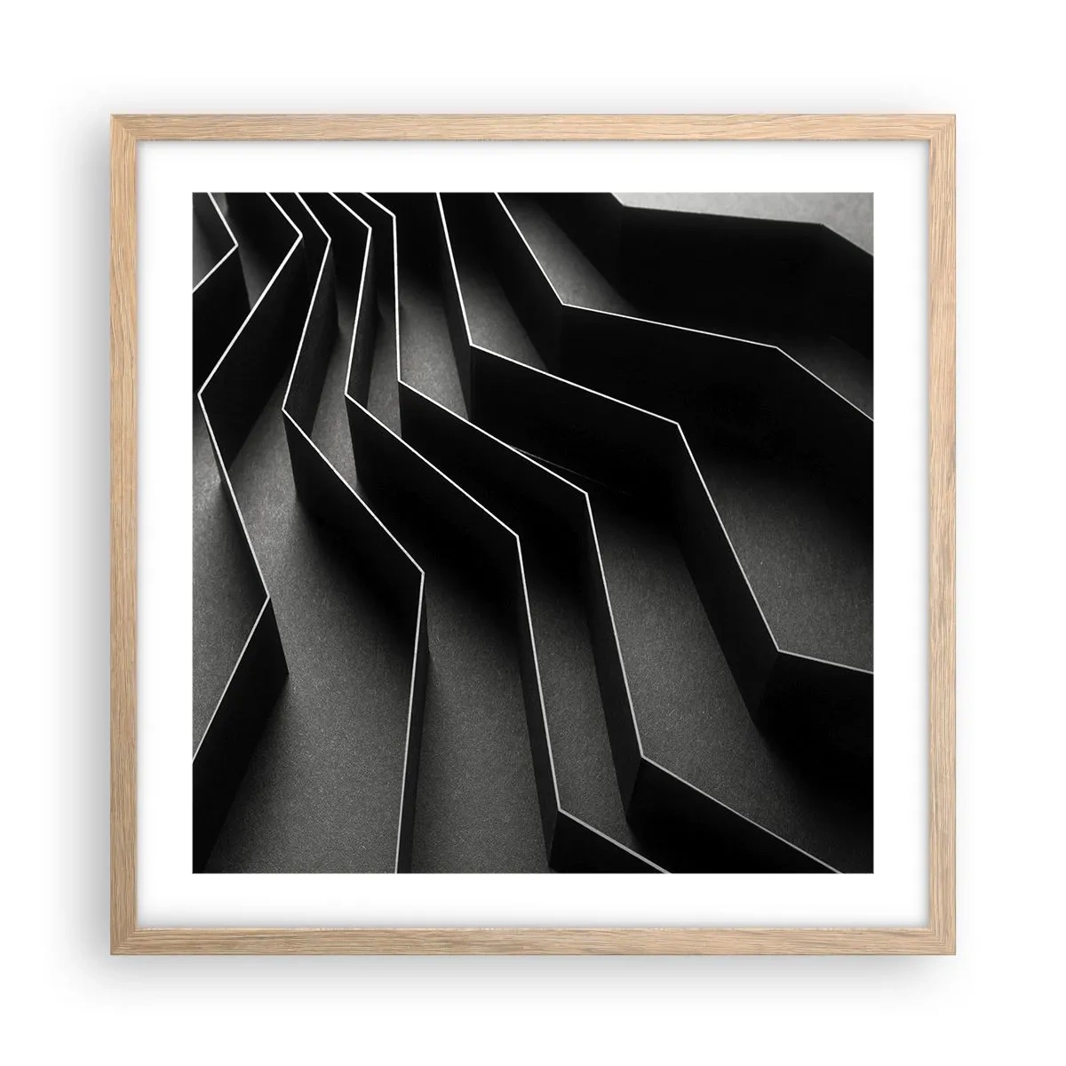Poster in cornice rovere chiaro - Ordine tridimensionale - 50x50 cm