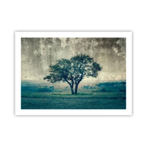 Poster - Un melo su un prato blu? - 70x50 cm