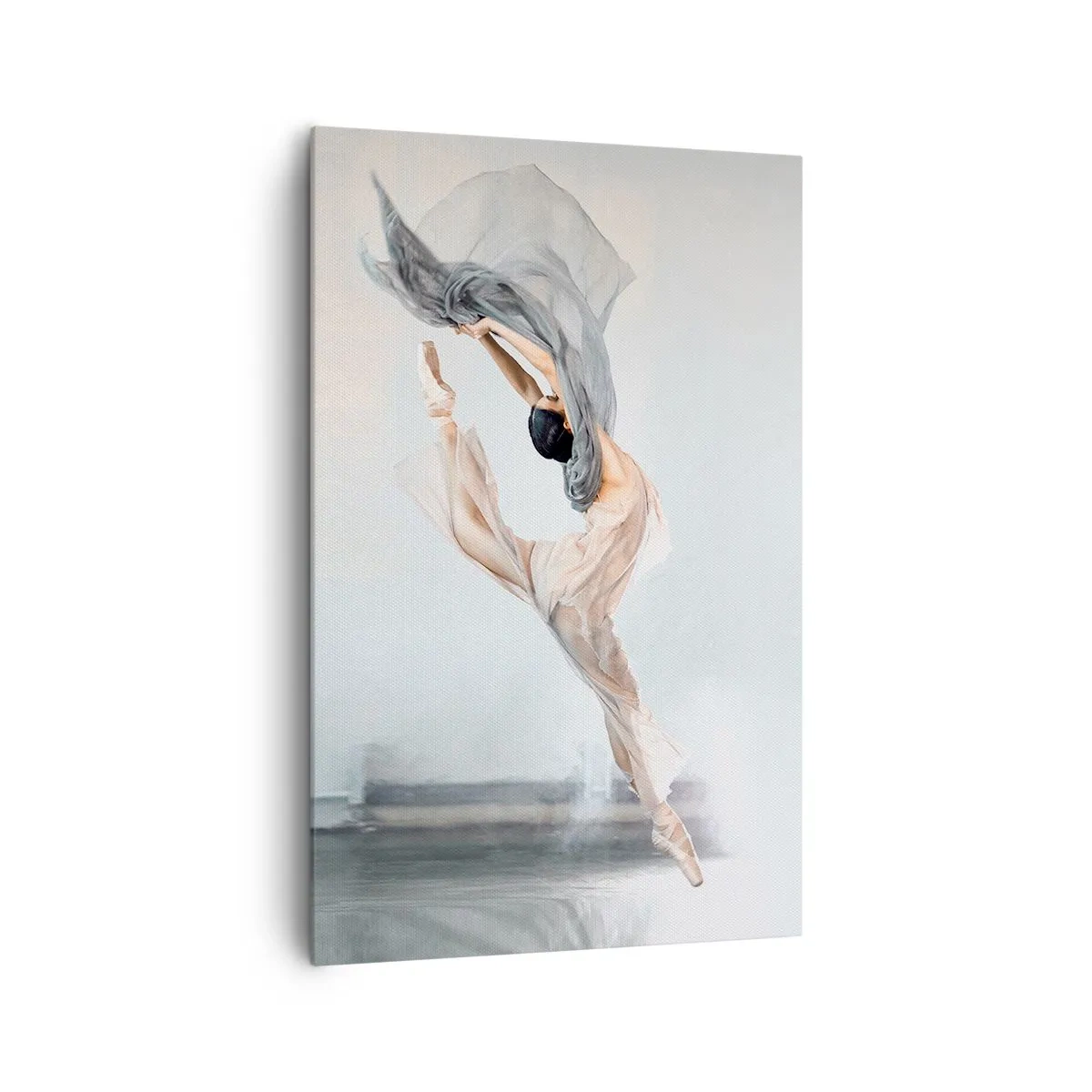Quadro su tela - Stampe su Tela - Una ballerina in movimento dinamico su uno sfondo chiaro - 80x120cm - Nell'estasi della danza - Decorazione murale moderna per soggiorno e camera da letto ARTTOR