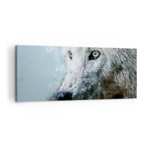 Quadro su tela - Stampe su Tela - Ritratto ad acquerello di un lupo - 120x50cm - Scopri l'anima del lupo - Decorazione murale moderna per soggiorno e camera da letto ARTTOR