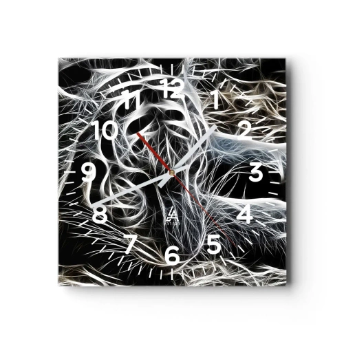 Orologio da parete - Orologio in Vetro - Studio di leggerezza felina - 30x30 cm