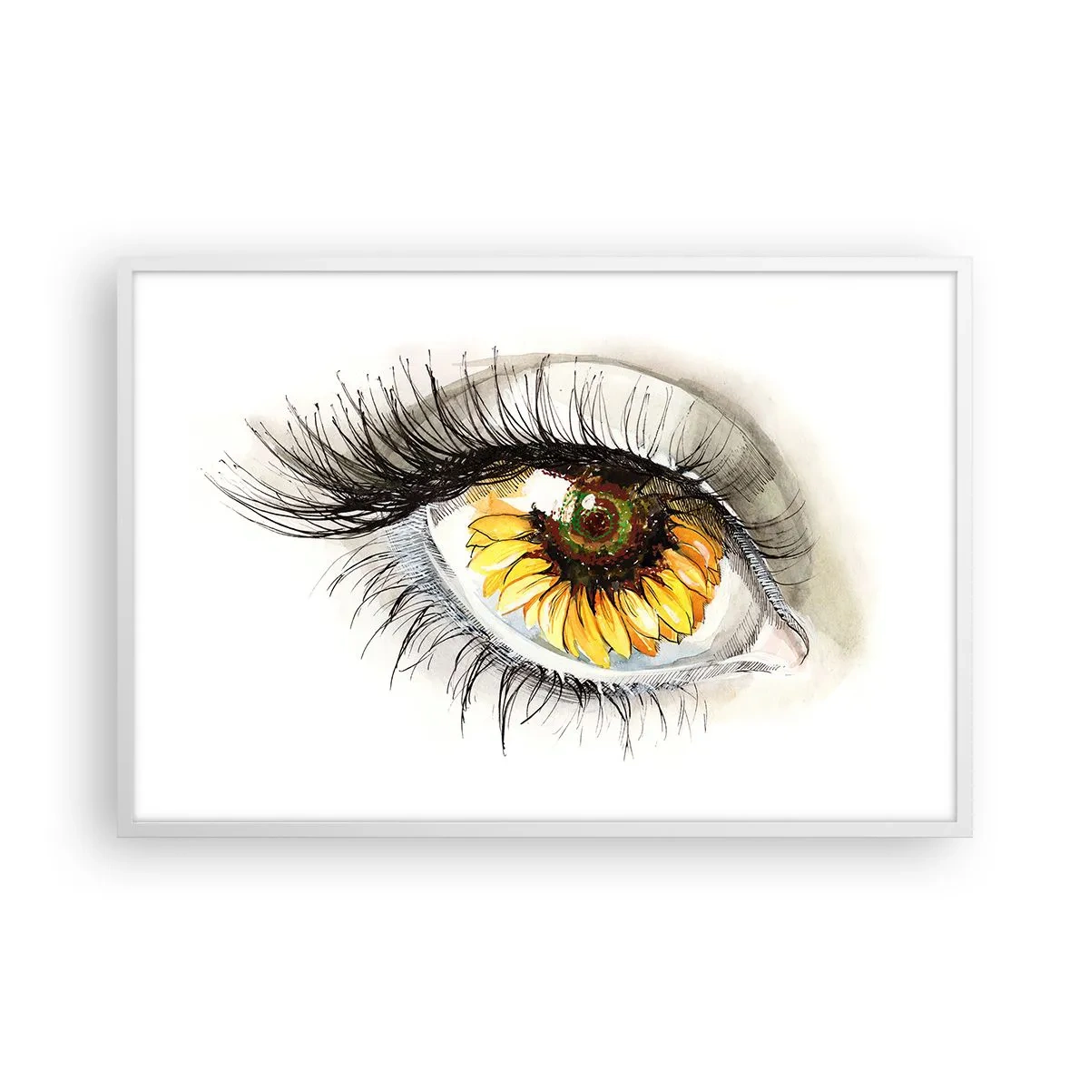 Poster in cornice bianca - Uno sguardo caldo come l'estate - 91x61 cm