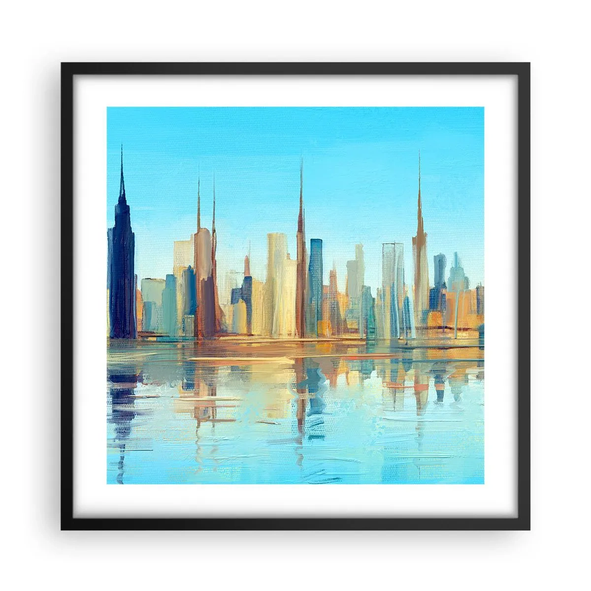 Poster in cornice nera - Metropoli assolata - 50x50 cm