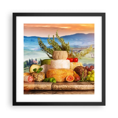 Poster in cornice nera - La gioia italiana della vita - 40x40 cm