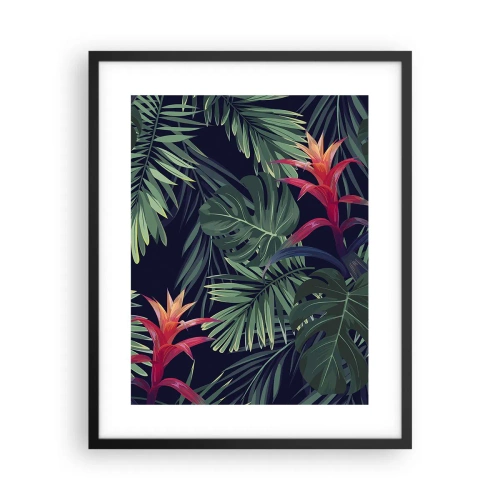 Poster in cornice nera - Fiammante nel verde - 40x50 cm