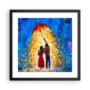 Poster in cornice nera - La magia di una sera piovosa? - 40x40 cm