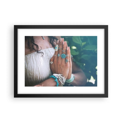 Poster in cornice nera - Benvenuto al centro dell'essere - 40x30 cm