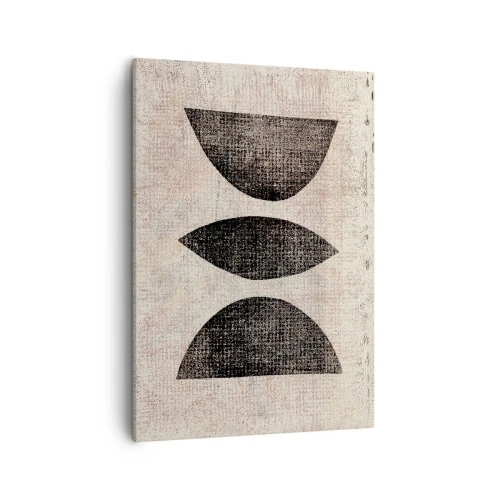 Quadro su tela - Stampe su Tela - Forme etniche in toni scuri su sfondo chiaro - 50x70cm - Astrazione etnica - Decorazione murale moderna per soggiorno e camera da letto ARTTOR