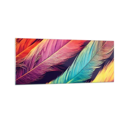 Quadro su vetro - Arcobaleno piumato - 100x40 cm