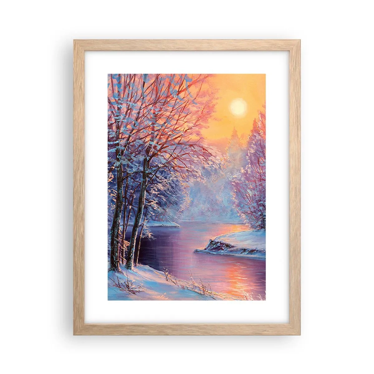 Poster in cornice rovere chiaro - I colori dell'inverno - 30x40 cm