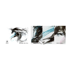 Campione di Fotomurale Premium Canvas - Il galoppo del Principe Nero - Animali, Cavallo, Grafica - 100x30 cm