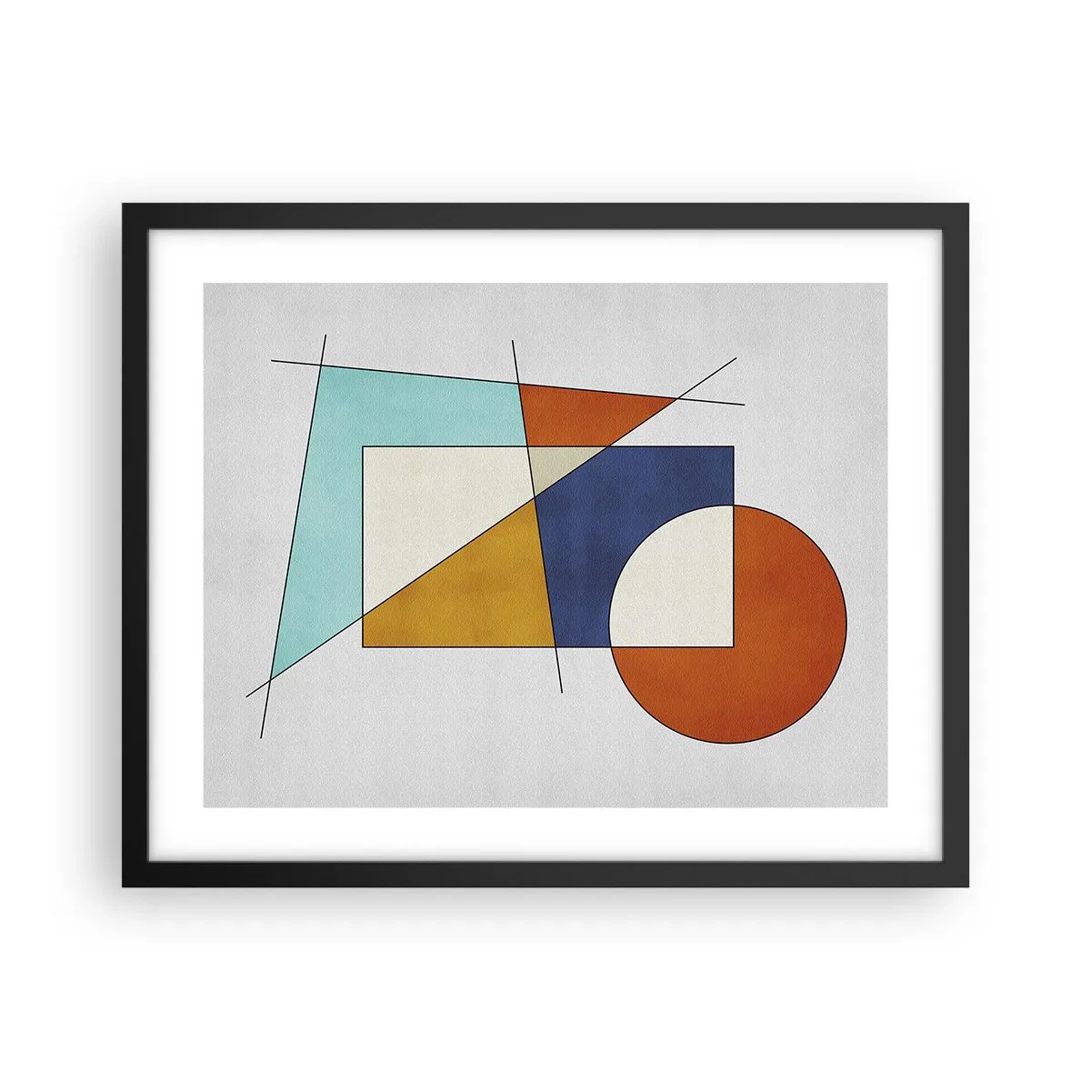 Poster in cornice nera - Astrazione: gioco modernista - 50x40 cm