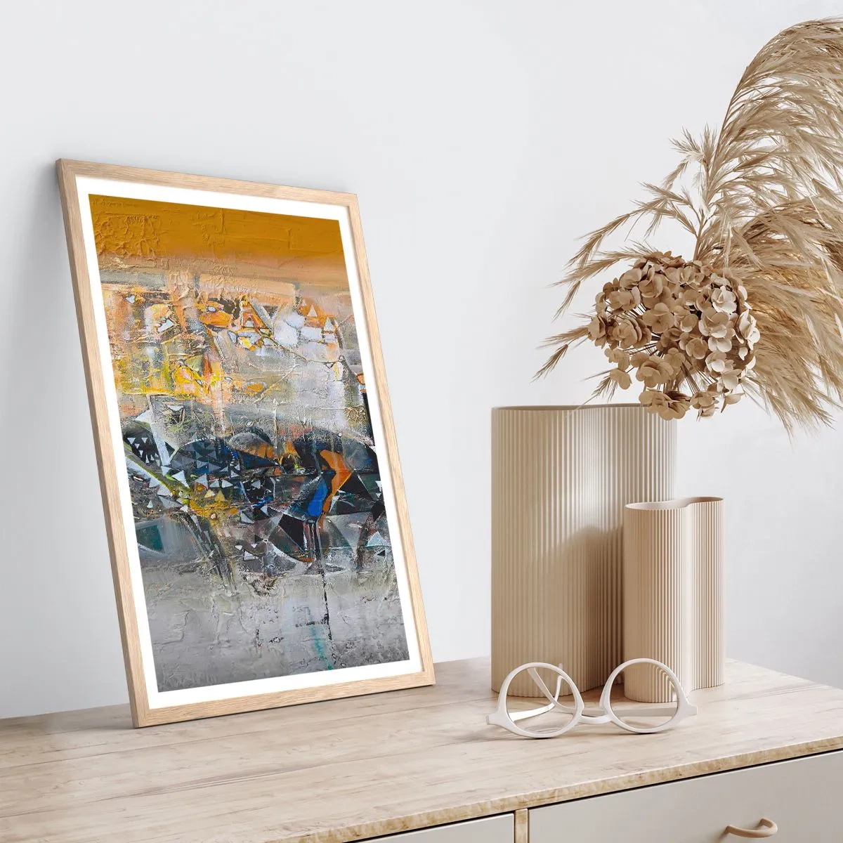 Poster in cornice rovere chiaro - Tutto andrà bene - 50x70 cm