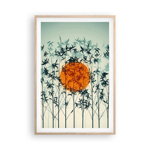 Poster in cornice rovere chiaro - Sole giapponese - 61x91 cm