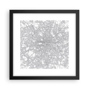 Poster in cornice nera - Mappa del labirinto di Londra - 30x30 cm